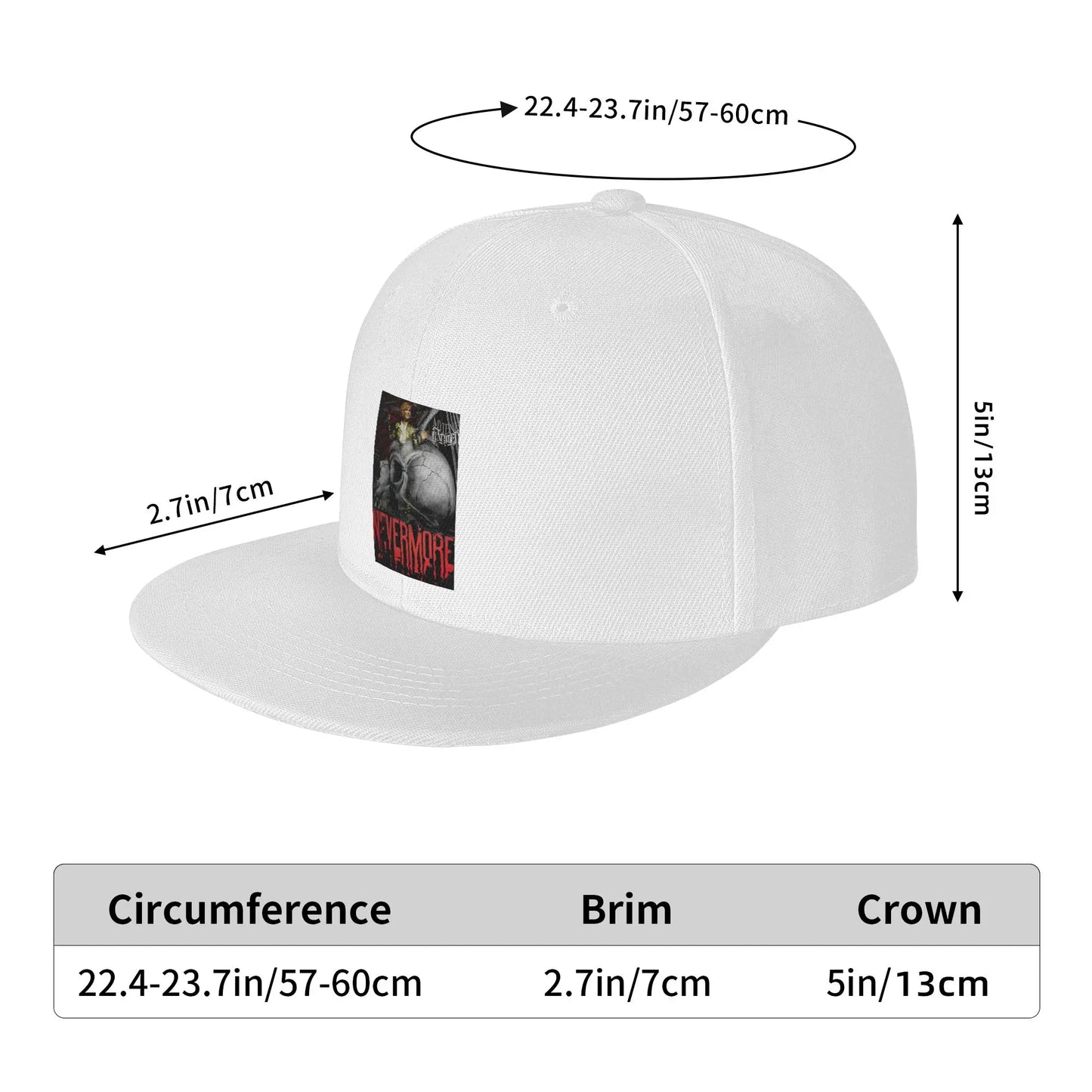 Nevermore Skeleton Mylene Farmer Gothic Graphic Snapback Cap