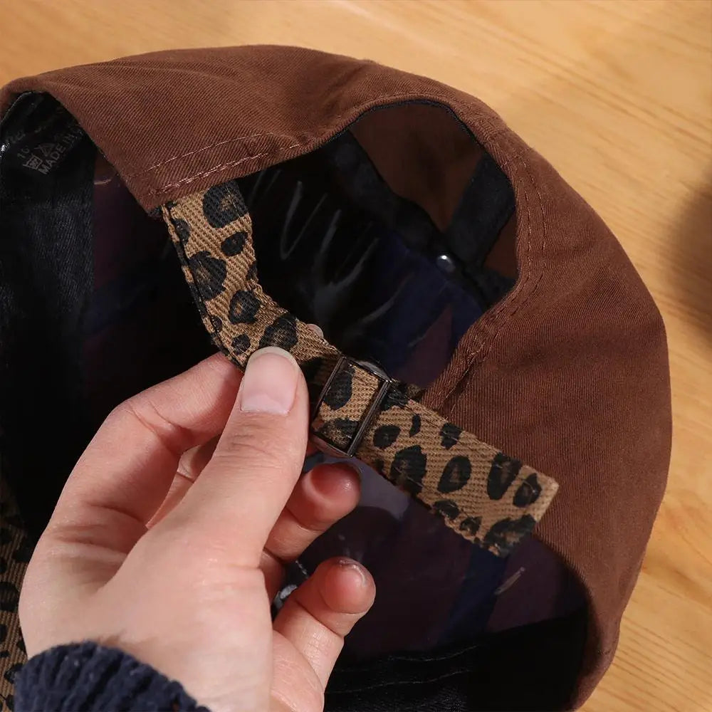 Retro Leopard Embroidered Baseball Cap
