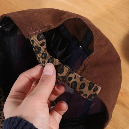 Retro Leopard Embroidered Baseball Cap