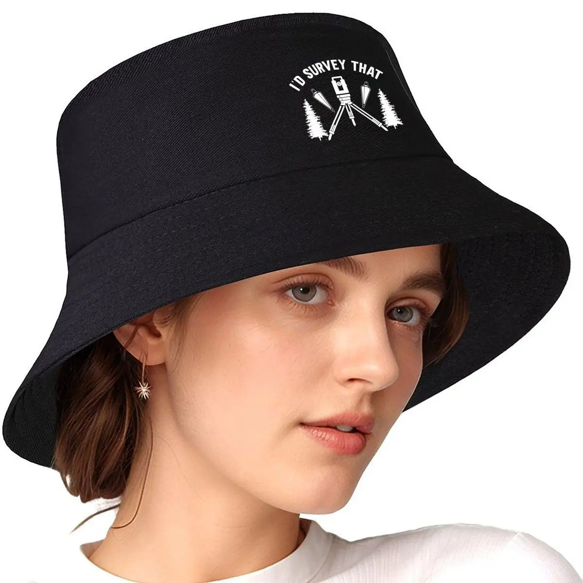 Blank Survey Minimalist Concept Design Winter Style Bucket Hat