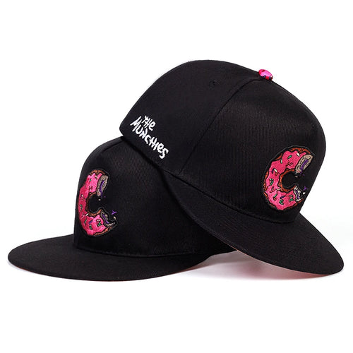 Unisex Doughnut Embroidery Street Snapback Cap