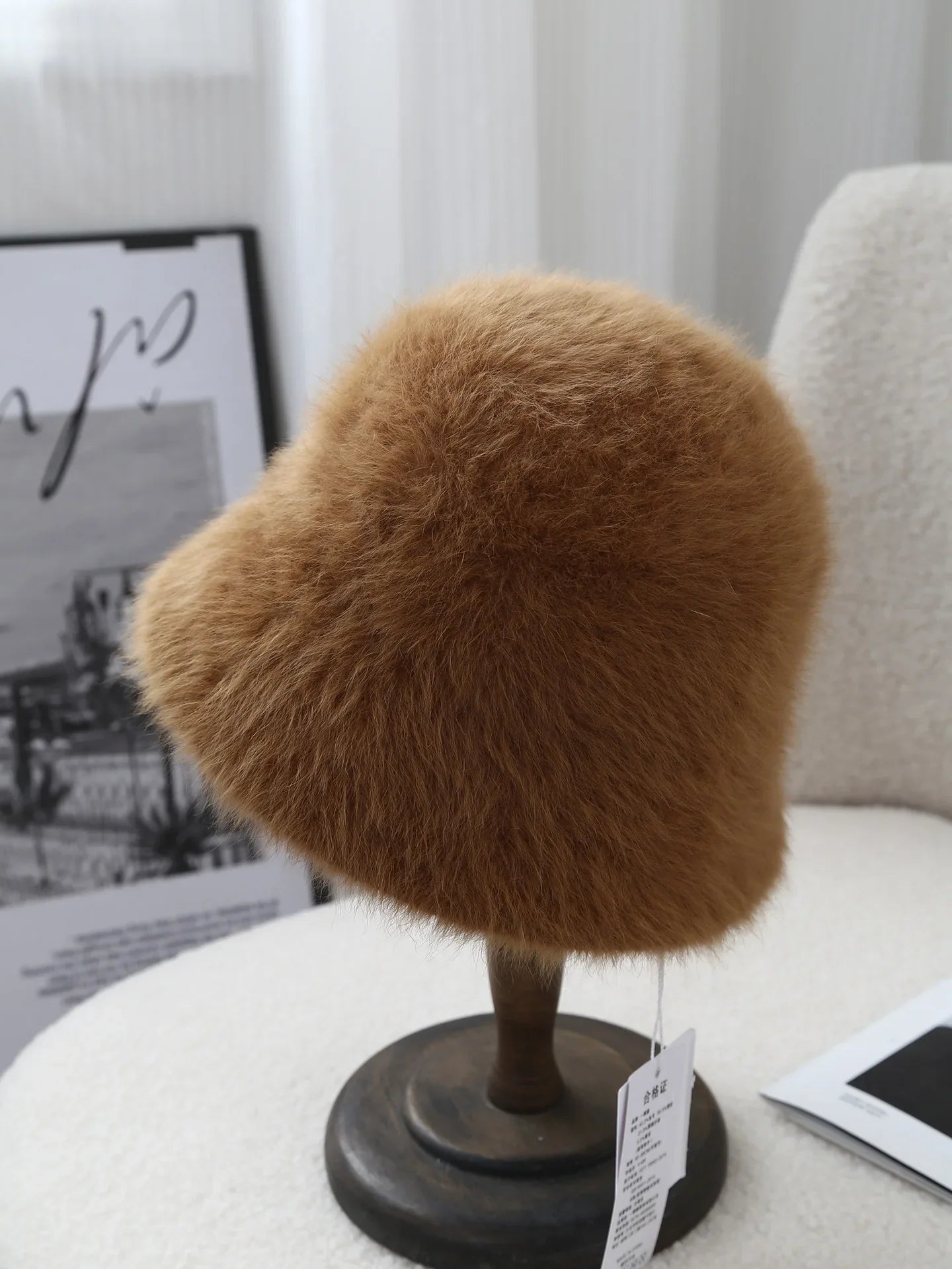 Warm Rabbit Fur Knitted Winter Bucket Hat