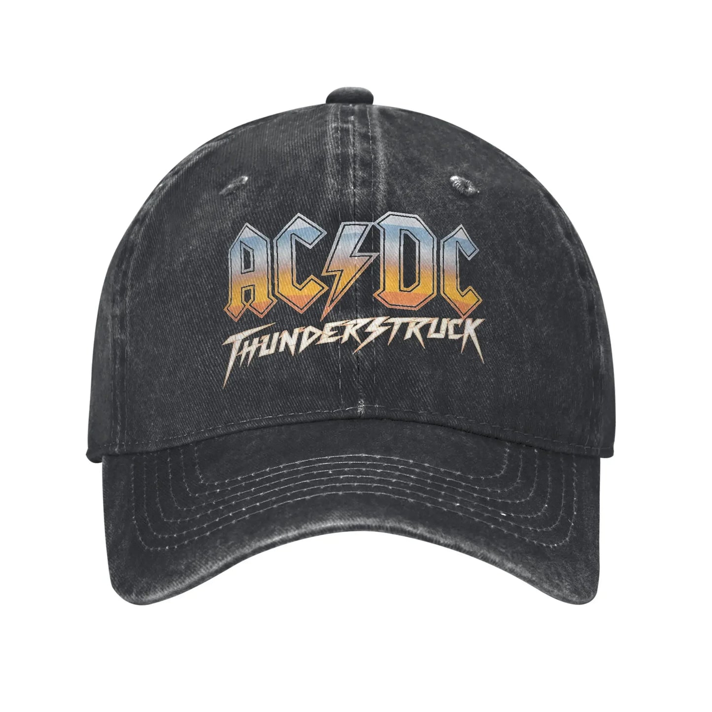 ACDC Thunderstruck Distressed Washed Unisex Baseball Cap