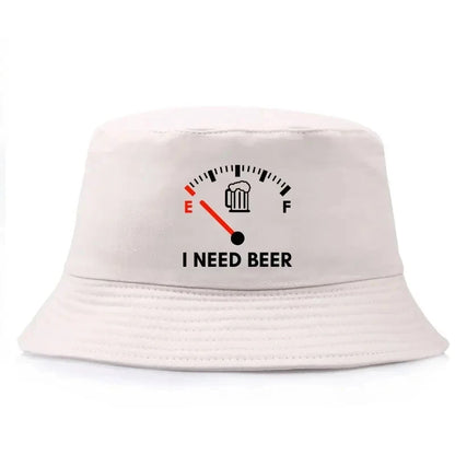 I Need Beer Reversible Print Bucket Hat