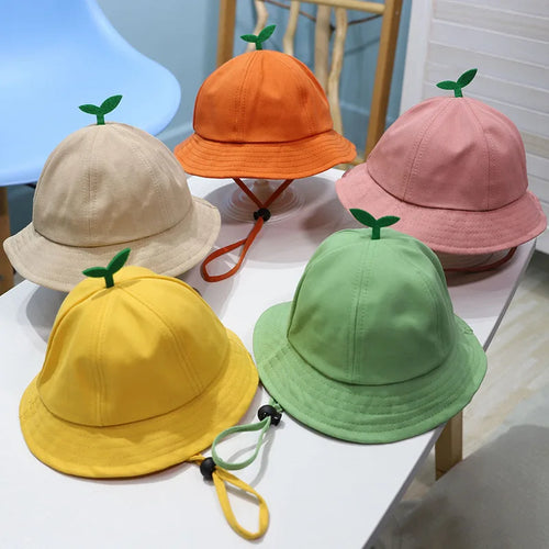 Kids Yellow Baby UV Sun Bucket Hat