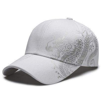 Dragon Print Chinese Style Adjustable Baseball Cap