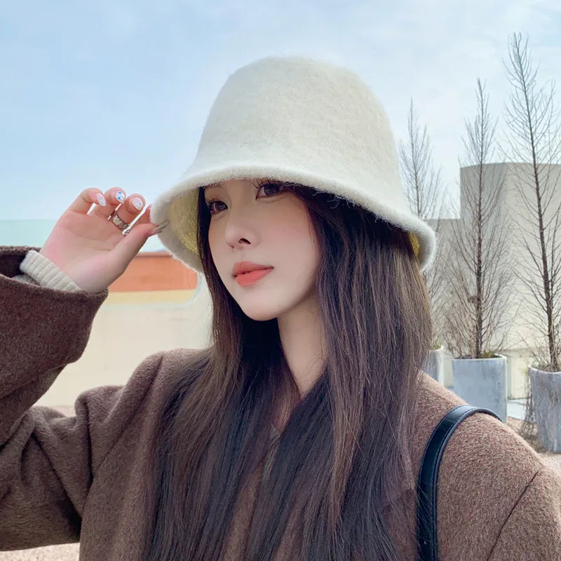 Winter Windproof Simple Design Bucket Hat