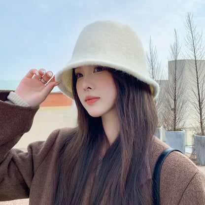 Winter Windproof Simple Design Bucket Hat