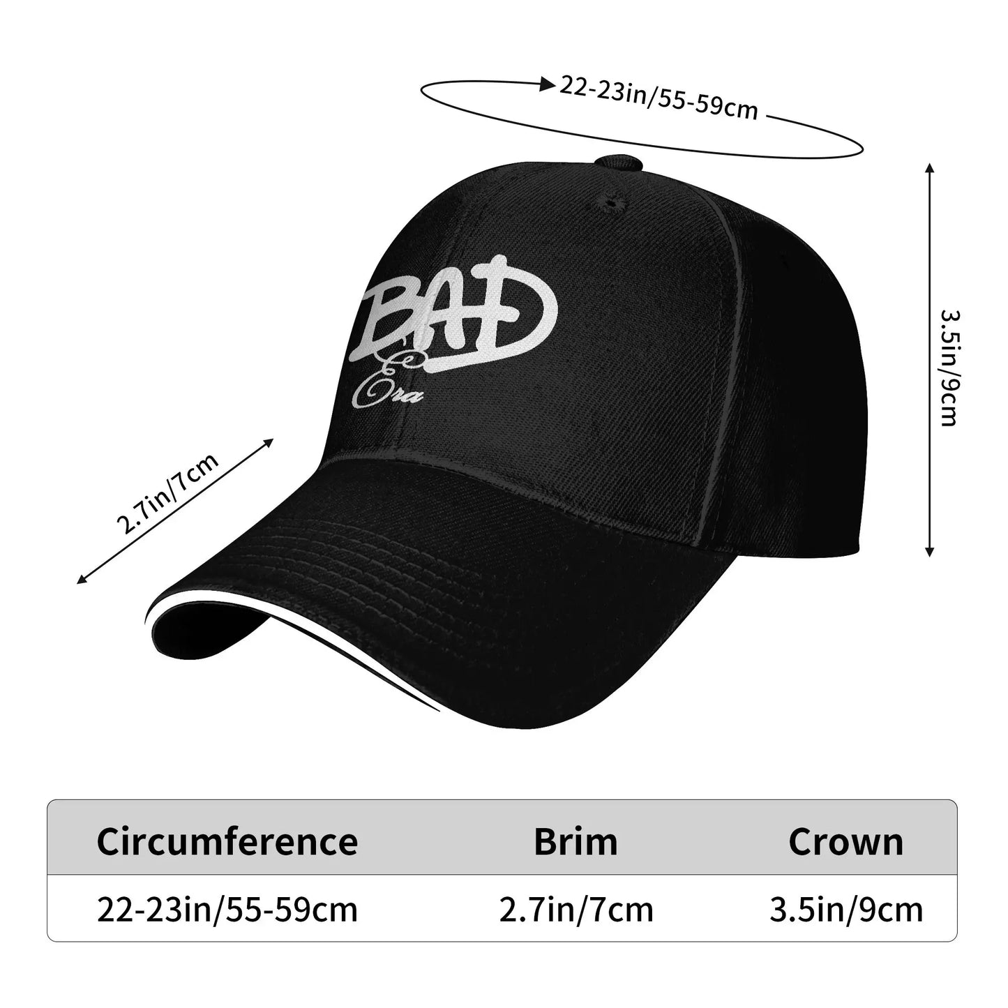 MJ Bad Album Y2K Hip Hop Baseball Cap