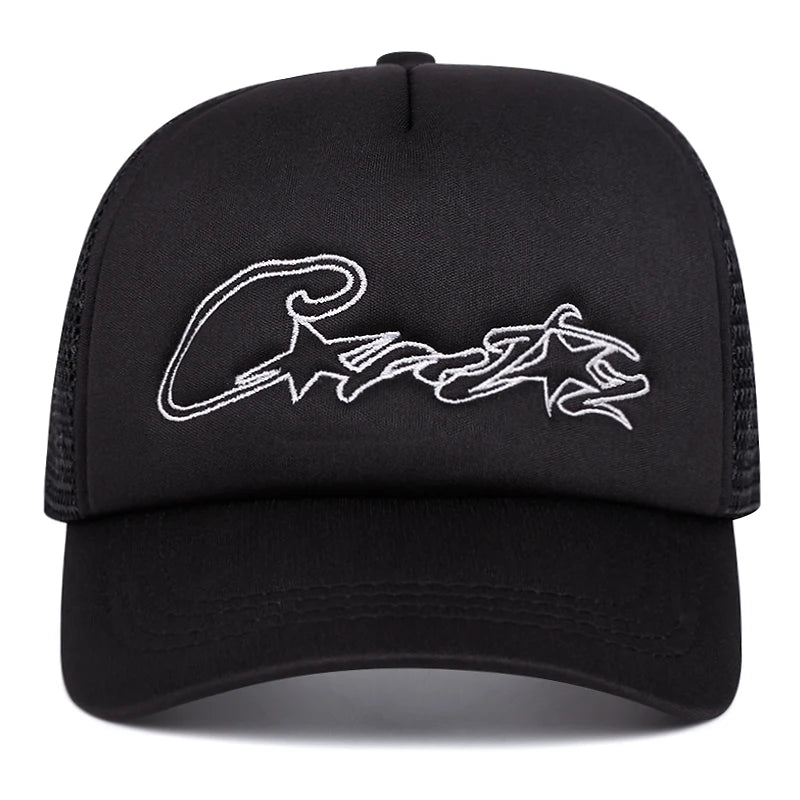 C Star Embroidered Mesh Baseball Hat