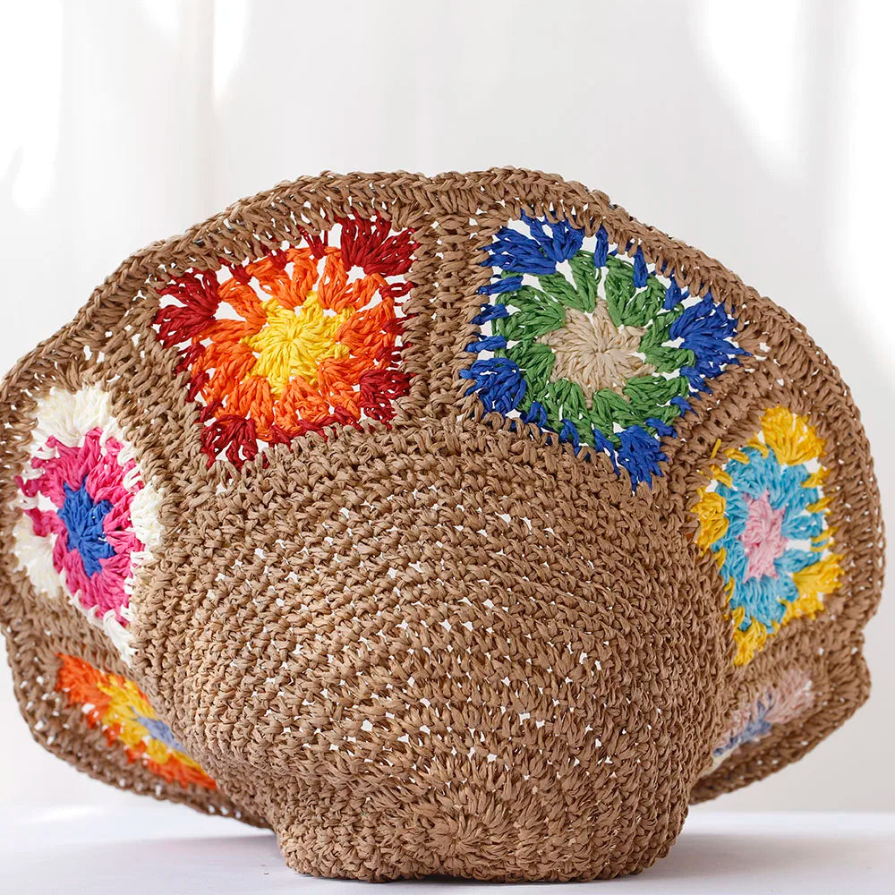 Straw Flower UV Protection Bucket Hat