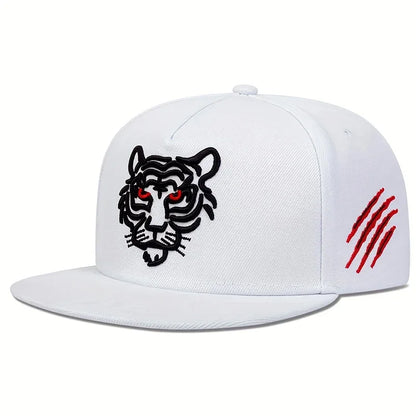 Tiger Embroidery Unisex Streetwear Snapback Cap