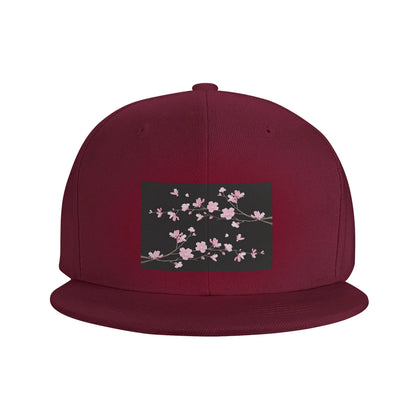 Cherry Blossom Floral Plant Pattern Snapback Cap