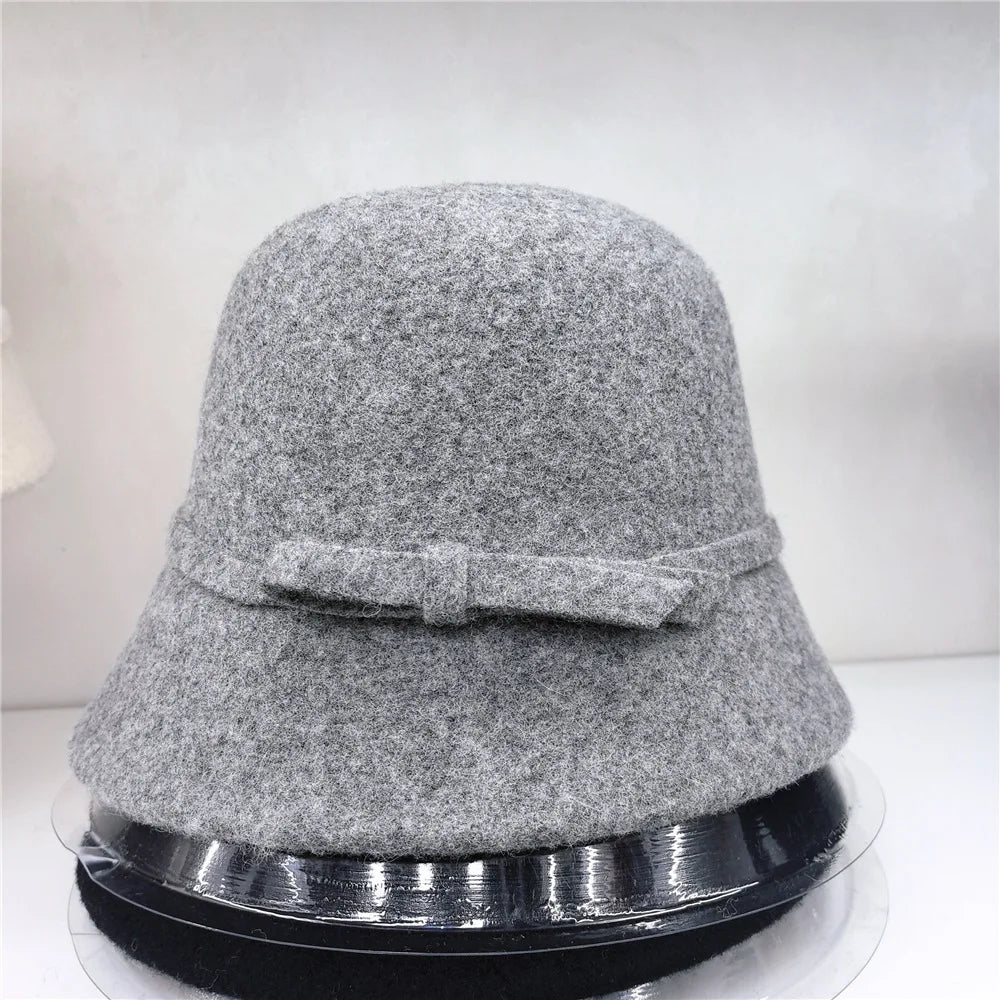 Women's Retro Wool Butterfly Bucket Hat