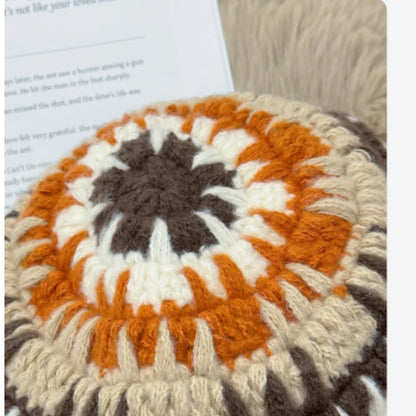 Hand Crochet Color Block Bucket Hat