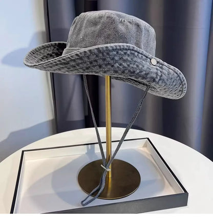 Unisex Vintage Washed Denim Bucket Hat
