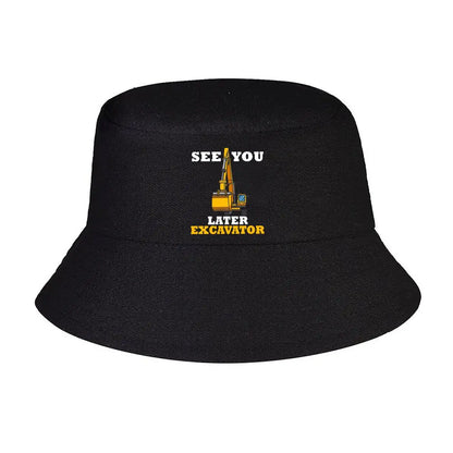 Bold Construction Excavator Graphic Bucket Hat