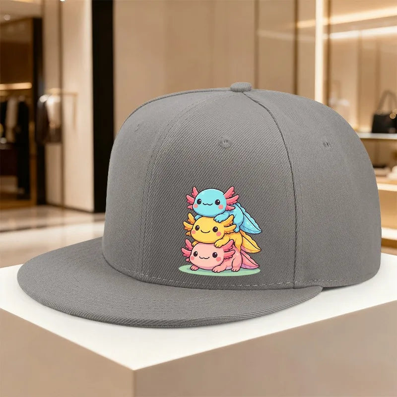 Cute Axolotl Stack Graphic Snapback Cap