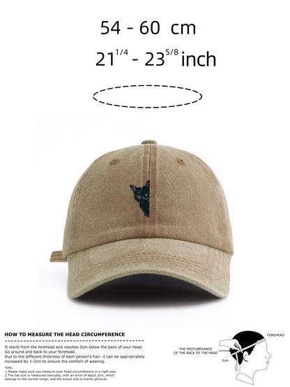 Minimalist Black Cat Retro Baseball Cap
