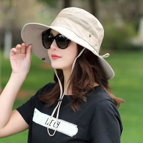 Adjustable Anti-UV Mesh Bucket Hat
