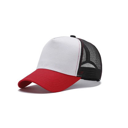 5 Pane Mesh Baseball Cap Adult Hip Hop Curved Snapback Hats