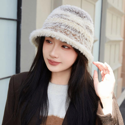 Gradient Plush Earflap Winter Bucket Hat