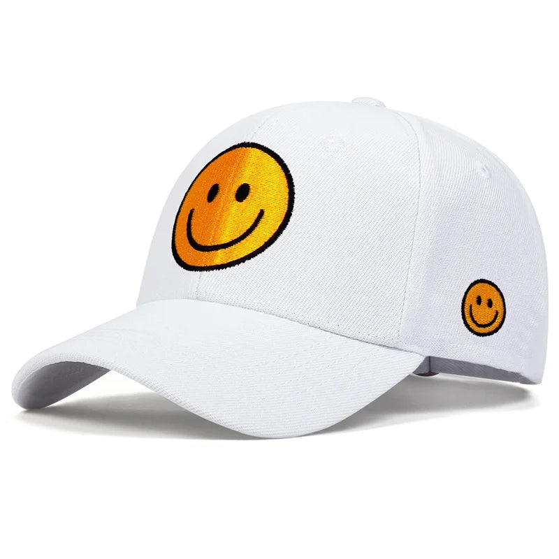 Smiling Face Embroidered Unisex Baseball Cap