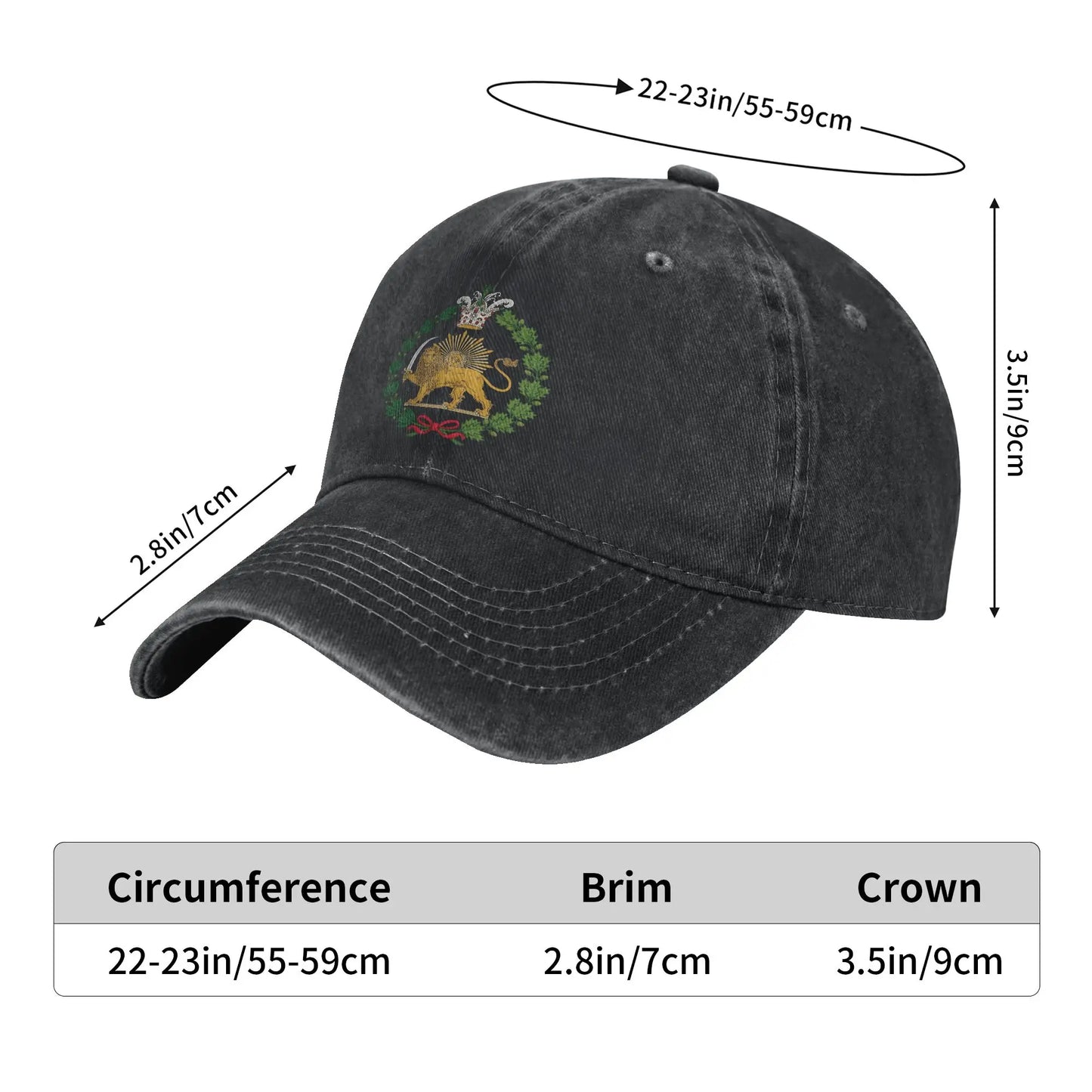 Vintage Shir O Khorshid Lion Iran Baseball Cap