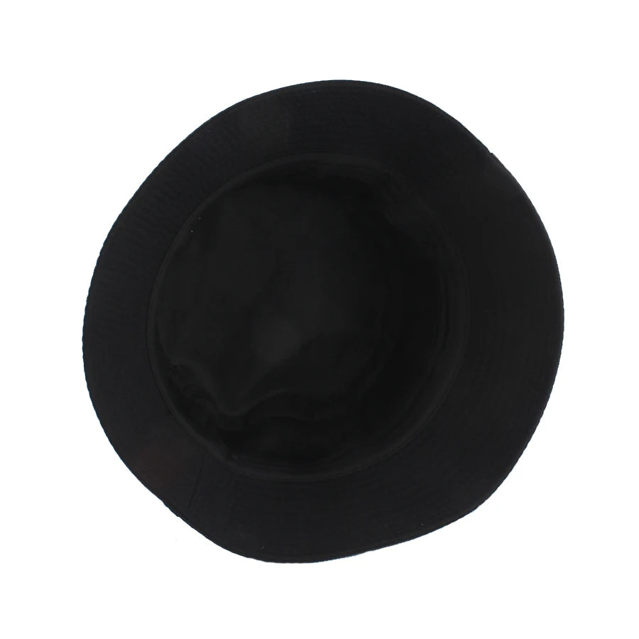 Summer Cat Embroidered Cotton Bucket Hat
