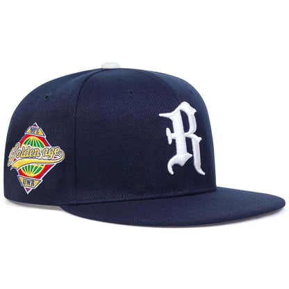 Gothic Letter R Embroidery Snapback Cap