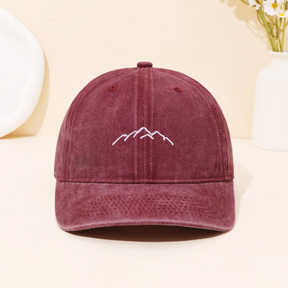 Retro Washed Mountain Embroidered Duckbill Cap