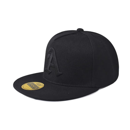 Unisex A Letter Embroidery Patchwork Hip-hop Flat Brim Cap