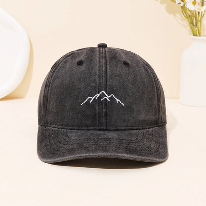 Retro Washed Mountain Embroidered Duckbill Cap