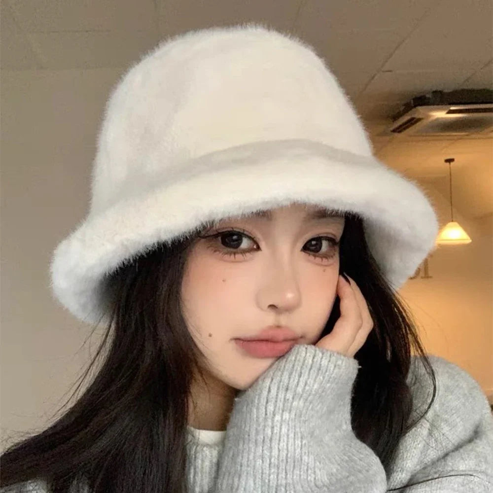 Fluffy Faux Fur Winter Bucket Hat