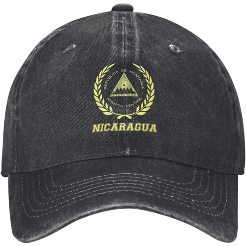 Nicaragua Seal Coat Of Arms Denim Baseball Cap