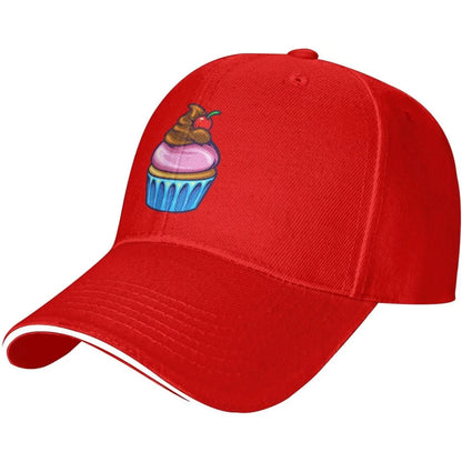 Cupcake Cherry Dessert Adjustable Polyester Baseball Cap