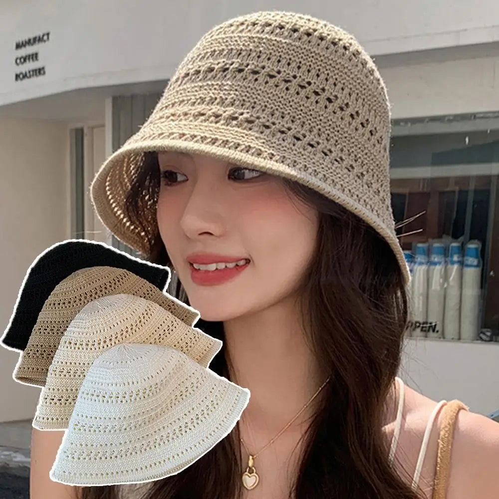 Summer Fashion Wide Brim Crochet Bucket Hat