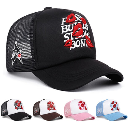 Trend New Cotton Mesh Hat Lipprint Men's Hip Hop Hat