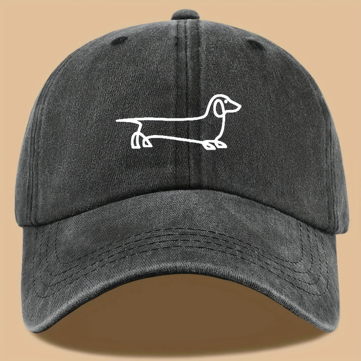 Simple Dog Print Travel Baseball Cap