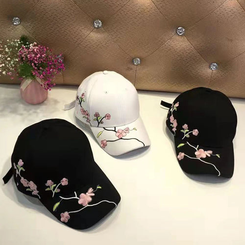 JK Korean Flower Embroidery Baseball Caps