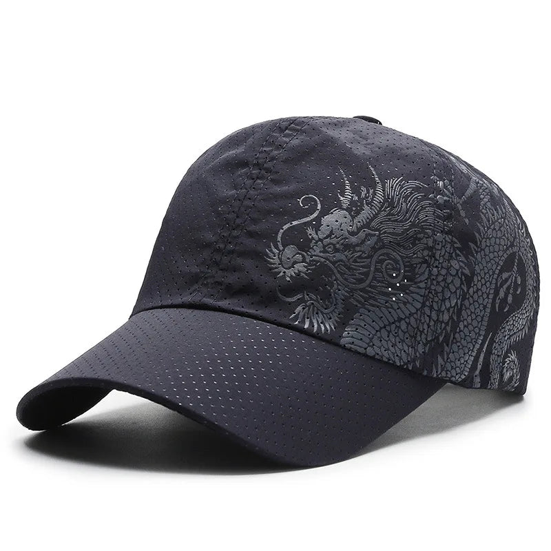 Chinese Style Dragon Printed Baseball Cap