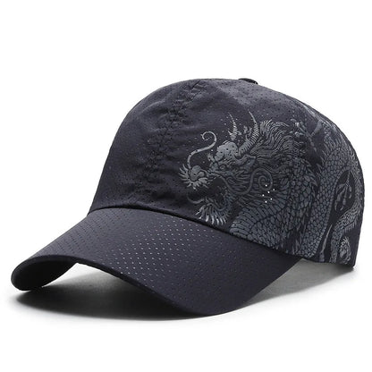 Chinese Style Dragon Printed Baseball Cap