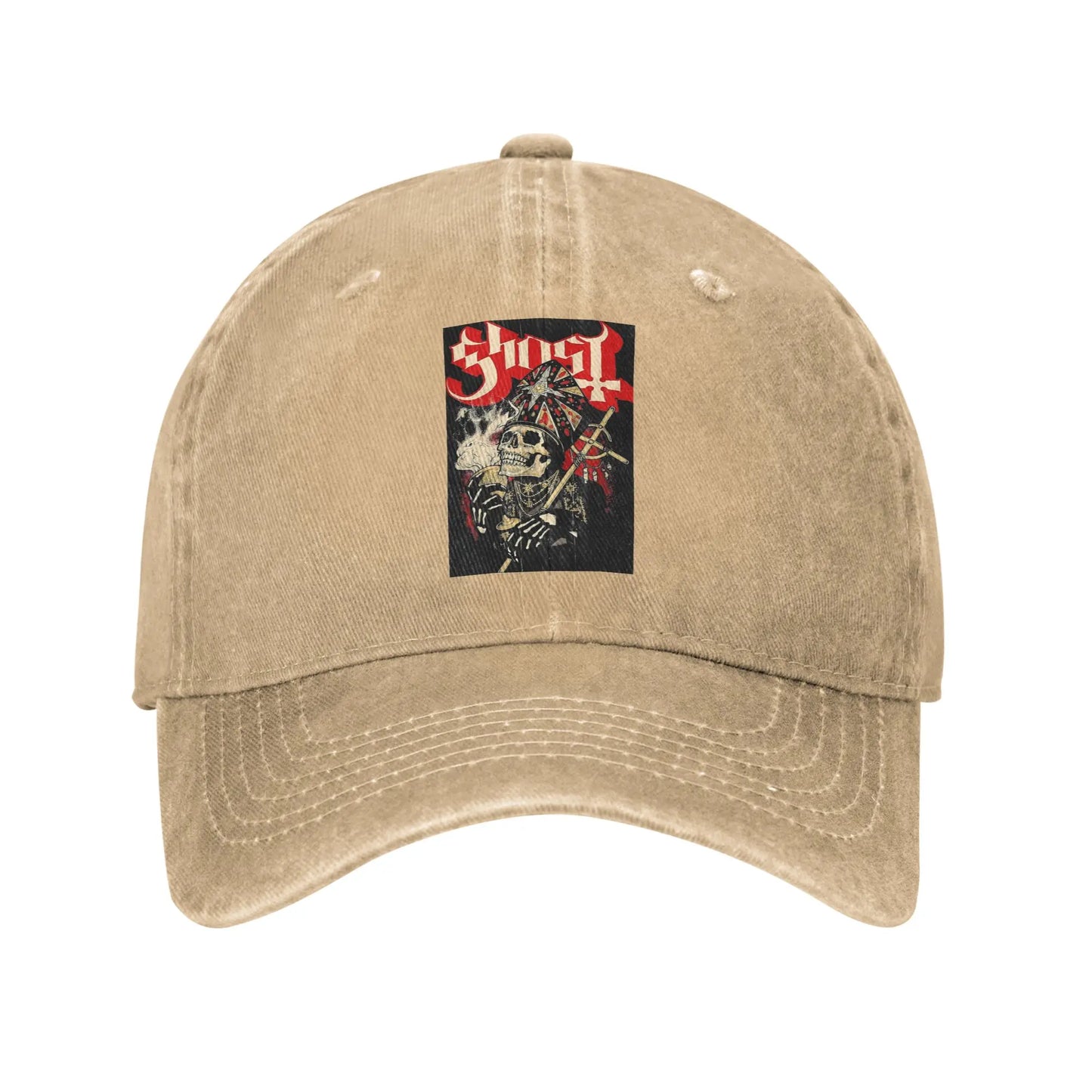 Swedish Rock Band Ghost Washed Denim Baseball Cap