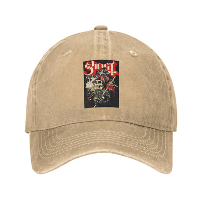 Swedish Rock Band Ghost Washed Denim Baseball Cap