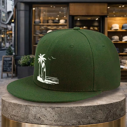 Palm Tree Surfboard Streetwear Adjustable Snapback Cap