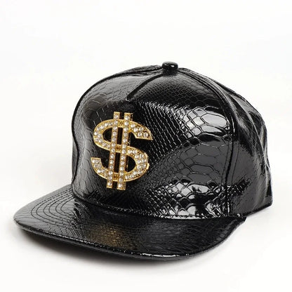 Unisex Cross Metal Label Hip-hop Flat Brim Cap