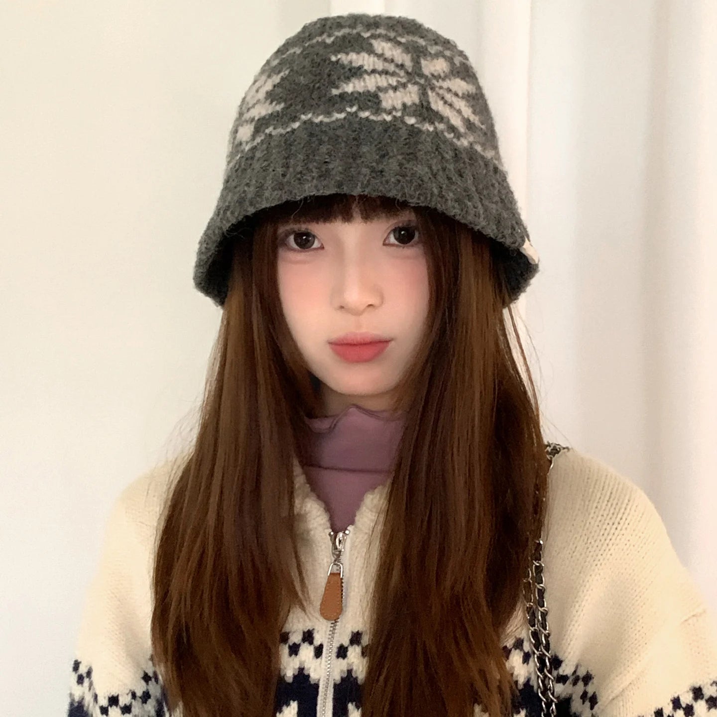 Retro Fair Isle Earflap Bucket Hat