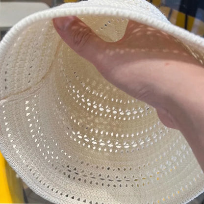 Women Hollow Dome Breathable Summer Bucket Hat