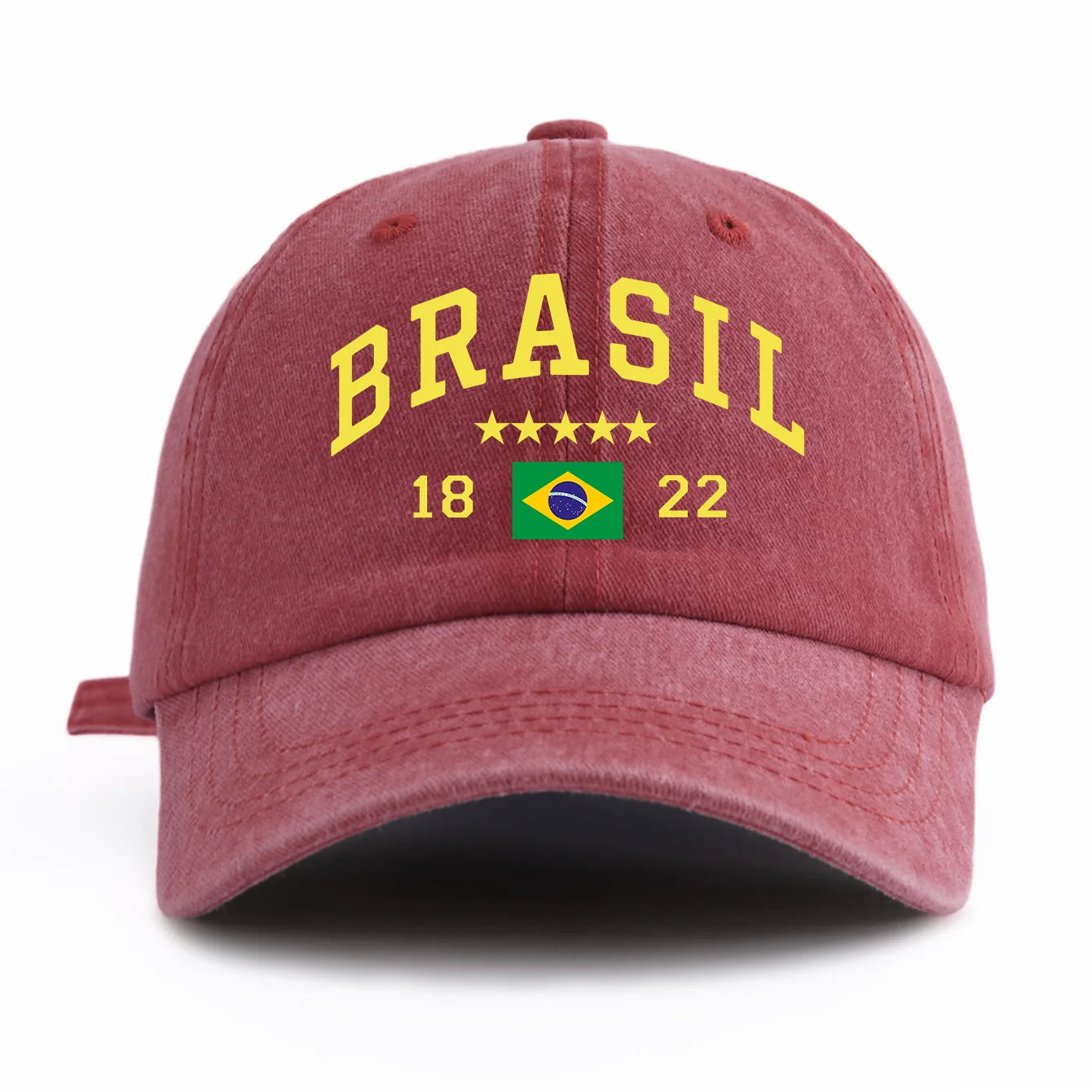 Brasil Print Washed Retro Baseball Cap