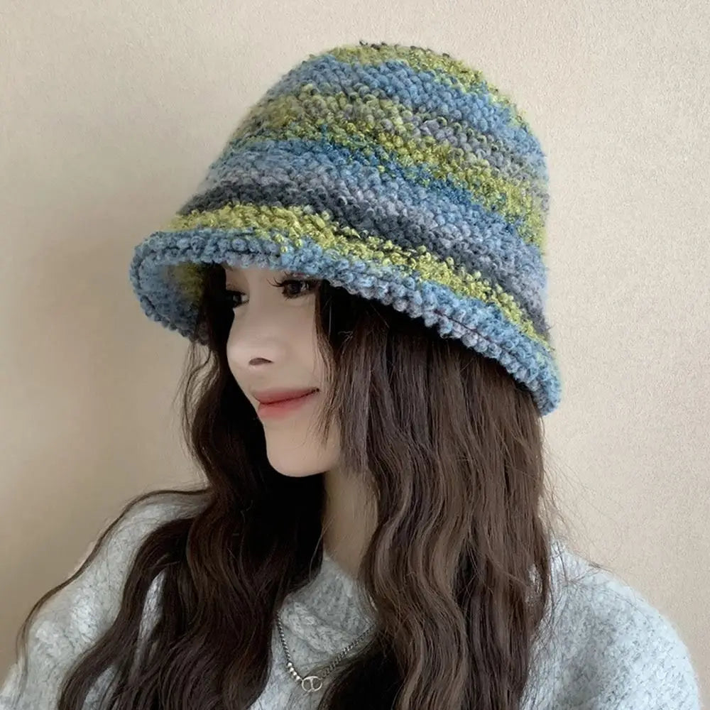 Women's Dopamine Faux Fur Plush Bucket Hat